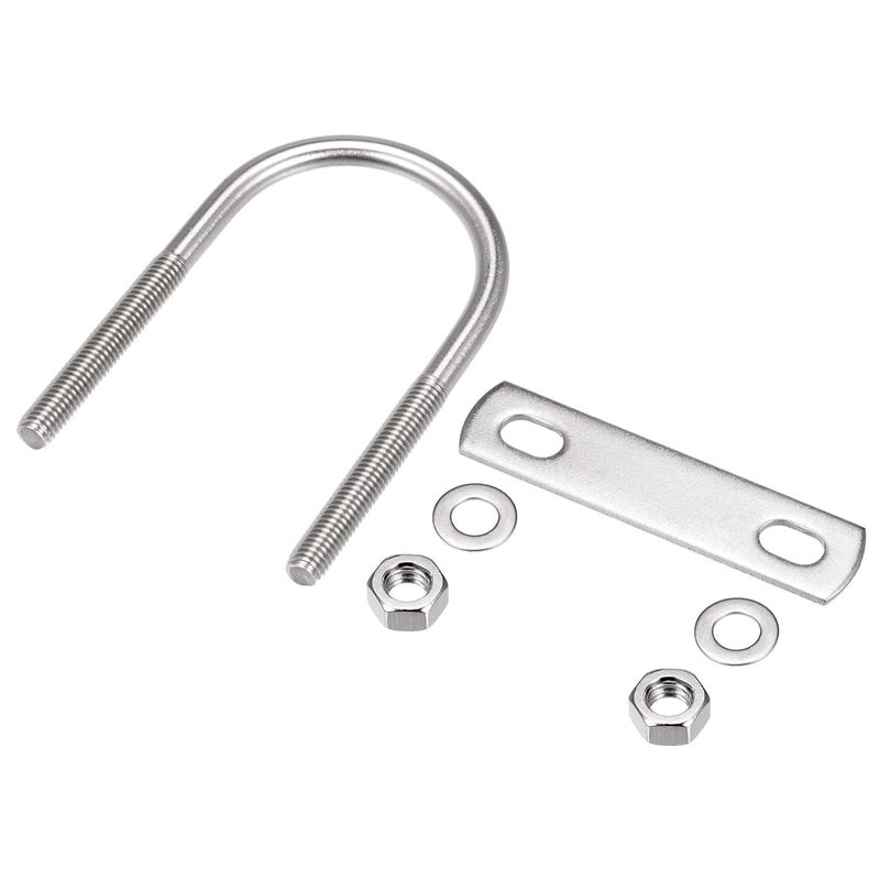 METALLIXITY U Bolts 2 Sets (M8x52x100mm), Round U Bolt 304 Stainless Steel with Accessories - for Construction, Pipe - Image 1